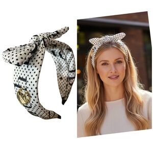 GG Polka Dot Headband with Gold Accent